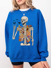 Fall Skeleton Shirt Spooky Cute Autumn Graphic Tee With Bats And Leaves Halloween Gift