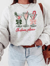 Festive Holiday Cocktails Women's Christmas Sweatshirt Cozy Christmas Please Party Sweater