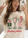 Festive Holiday Cocktails Women's Christmas Sweatshirt Cozy Christmas Please Party Sweater
