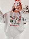 Festive Holiday Cocktails Women's Christmas Sweatshirt Cozy Christmas Please Party Sweater