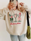 Festive Holiday Cocktails Women's Christmas Sweatshirt Cozy Christmas Please Party Sweater