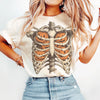 Skeleton Pumpkin Ribcage Sweatshirt Cozy Halloween Crewneck Spooky Season Fall Apparel
