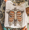 Skeleton Pumpkin Ribcage Sweatshirt Cozy Halloween Crewneck Spooky Season Fall Apparel