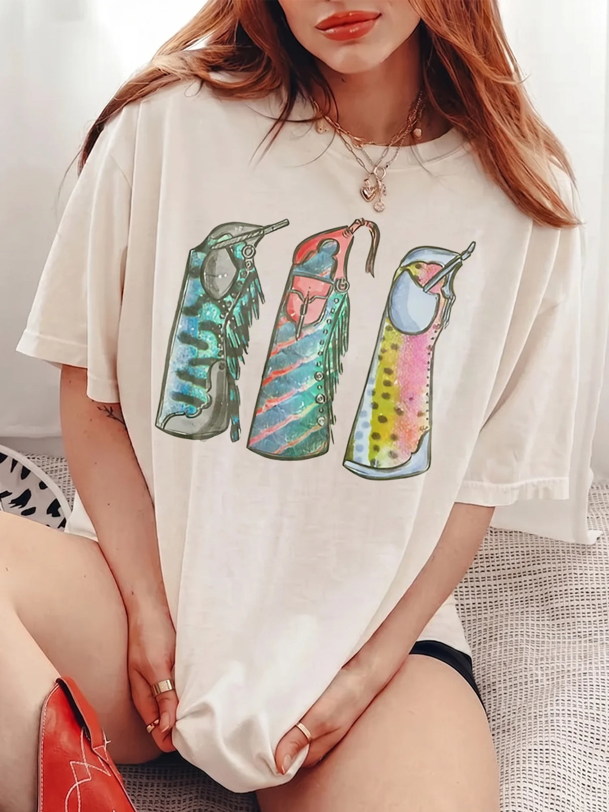 Women's Mint Green Tank Top Colorful Boho Tumblers Graphic Personalized Summer Shirt