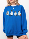 Cute Halloween Ghost And Black Cat Sweatshirt Spooky Season Fall Apparel
