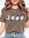 Cute Halloween Ghost And Black Cat Sweatshirt Spooky Season Fall Apparel