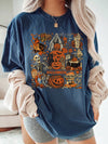 Vintage Halloween Graphic Tee Retro Spooky Season Shirt For Women Fall Festival Apparel