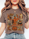 Vintage Halloween Graphic Tee Retro Spooky Season Shirt For Women Fall Festival Apparel