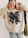Spooky Coquette Boo T-Shirt Cute Ghost And Bat Bow Halloween Graphic Tee