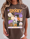 Retro Spooky Season Halloween Shirt, Cute Boo Crew Ghost And Pumpkin Graphic Tee For Fall