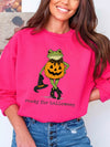 Ready For Halloween Pumpkin Frog Graphic Tee Spooky Cute Fall Party Shirt