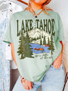 Lake Tahoe Mountain Graphic T-Shirt Life Is Better At The Lake Vintage Vacation Tee