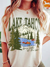 Lake Tahoe Mountain Graphic T-Shirt Life Is Better At The Lake Vintage Vacation Tee