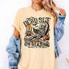 Dead Set On Reading Booked To The Bone T-Shirt Spooky Skeleton Book Lover Halloween Tee Gothic Reader Graphic Apparel