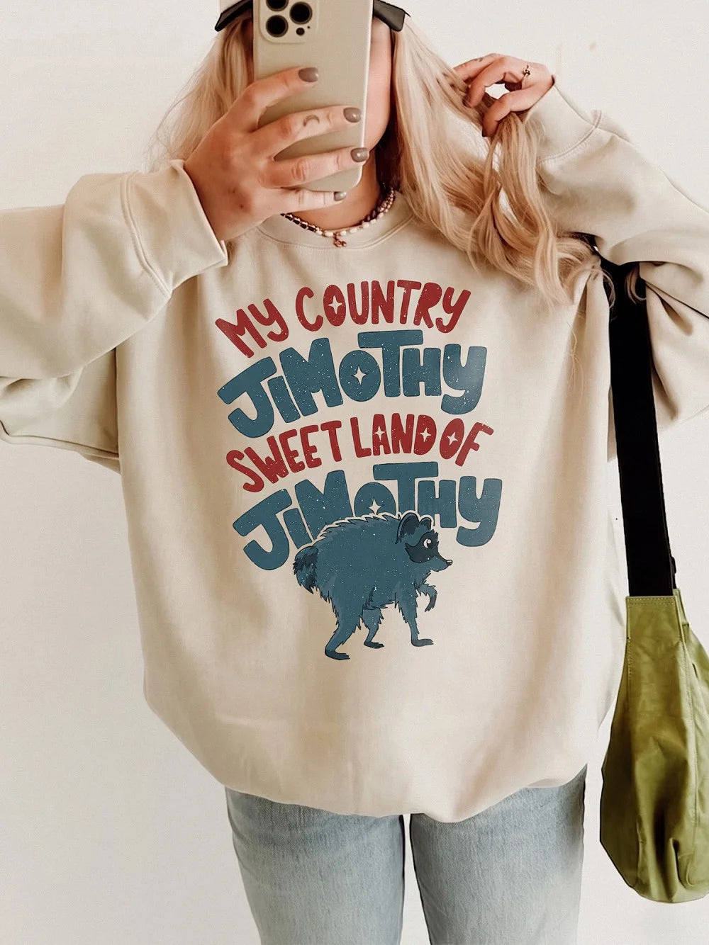 My Country Jimothy Sweet Land Of Jimothy Shirt Funny Raccoon Meme Retro Graphic Tee