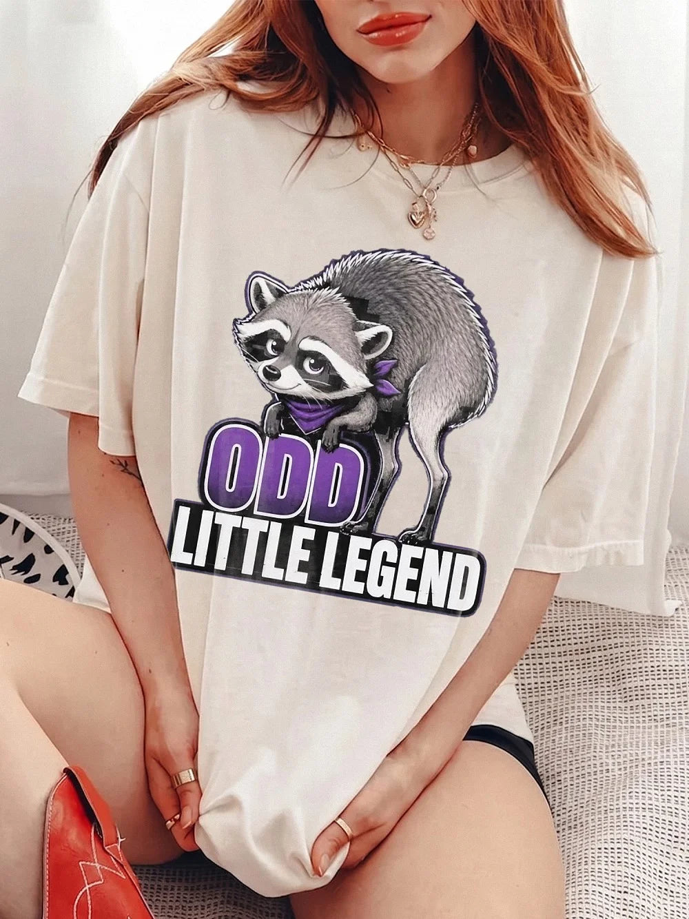 Odd Little Legend Raccoon Graphic Tee Funny Trash Panda T-Shirt