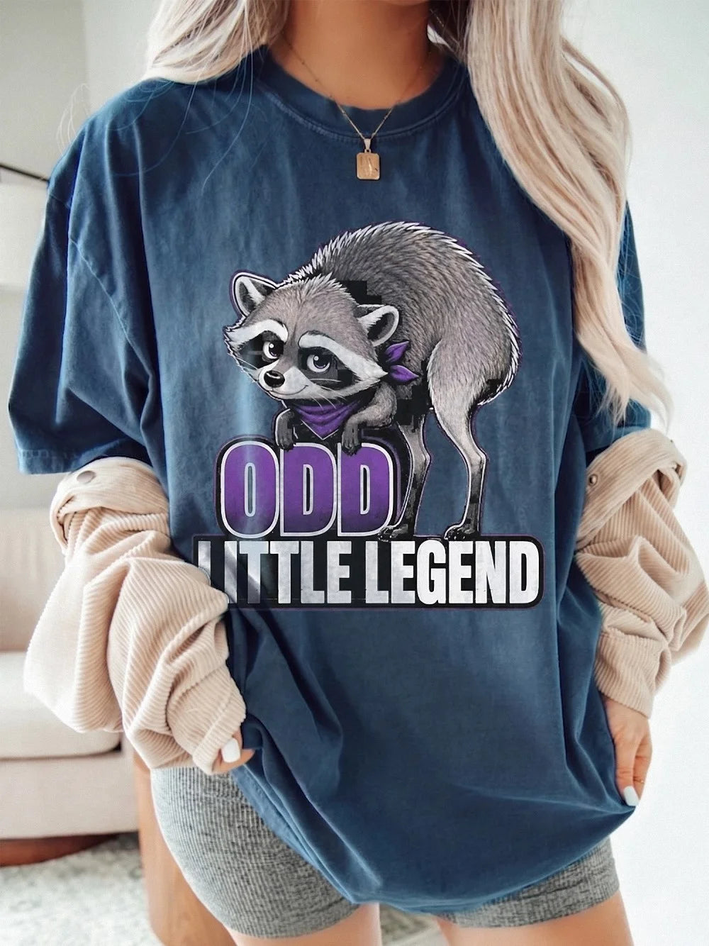 Odd Little Legend Raccoon Graphic Tee Funny Trash Panda T-Shirt