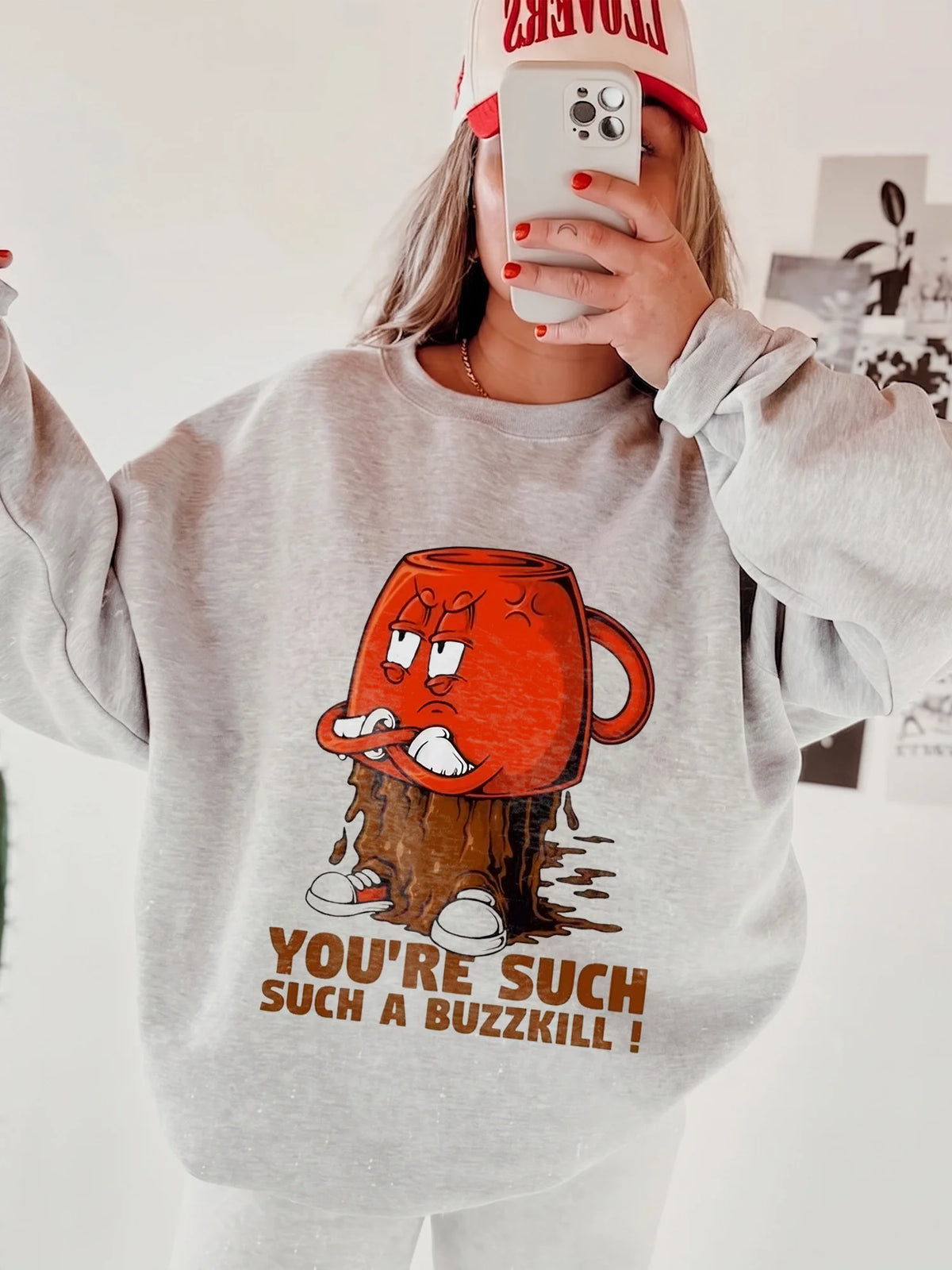 You're Such A Buzzkill Funny Coffee Graphic Tee Sarcastic Angry Mug T-Shirt Novelty Humor Gift