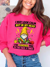 I May Look Calm But In My Head Funny Sarcastic Meditating Gnome T-Shirt Humor Graphic Tee