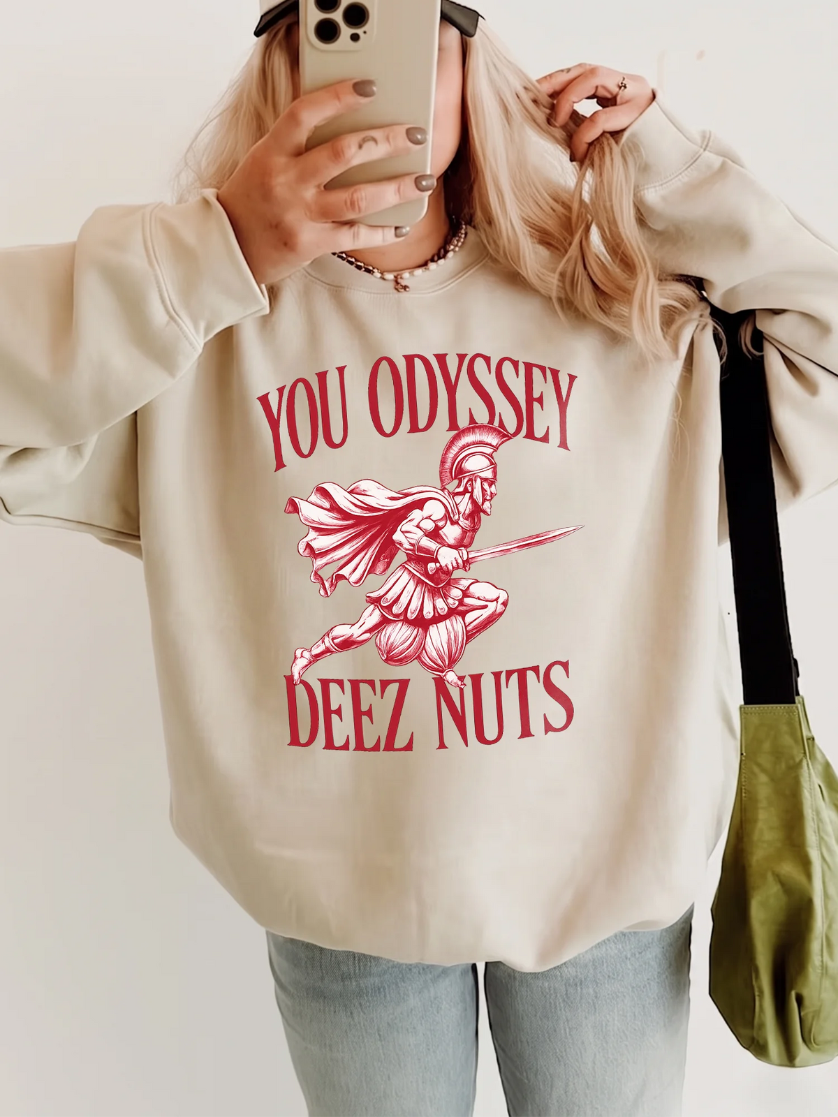 You Odyssey Deez Nuts Funny Greek Mythology Graphic T-Shirt Humorous Spartan Meme Apparel Adult Gag Gift