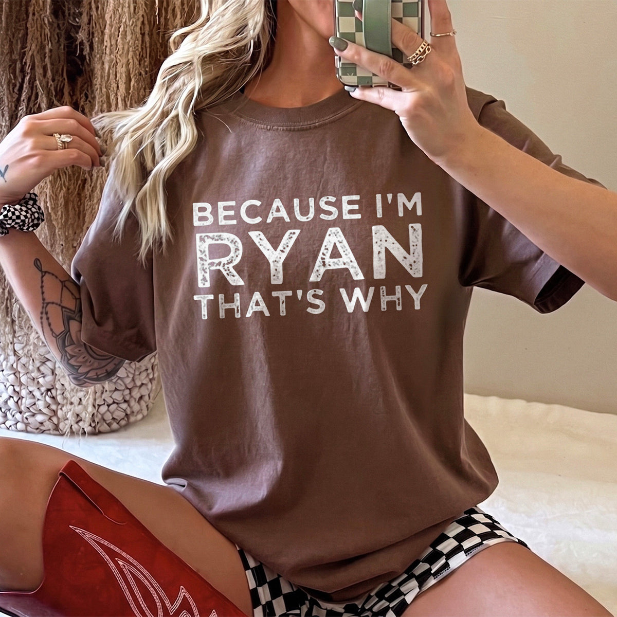 Custom Name Shirt Because I'm That's Why Personalized Funny Slogan Tee