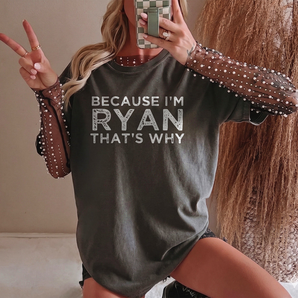 Custom Name Shirt Because I'm That's Why Personalized Funny Slogan Tee