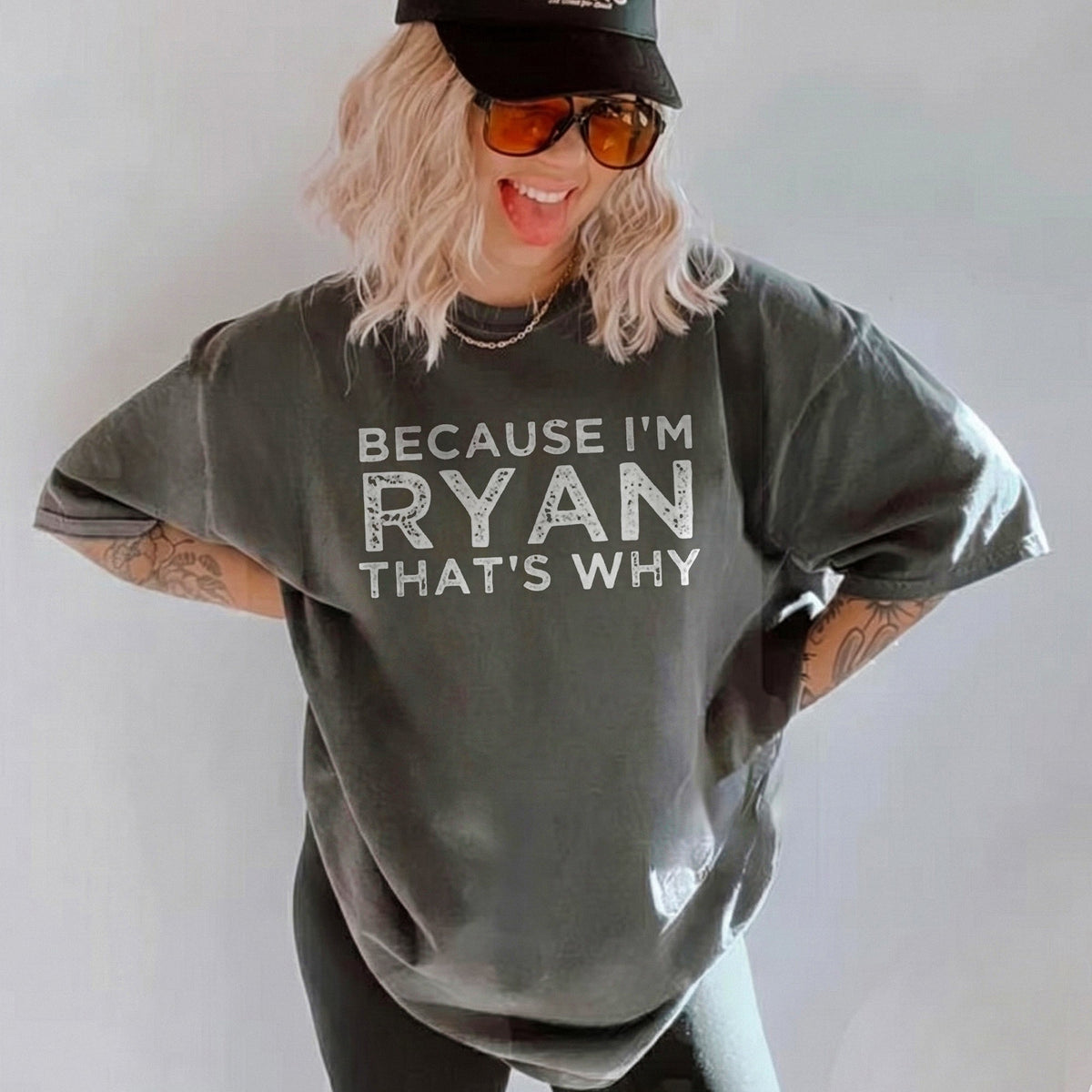 Custom Name Shirt Because I'm That's Why Personalized Funny Slogan Tee