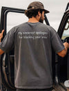 Funny Tall Person Apology Graphic T-Shirt Sarcastic Blocking Your View Back Print Tee Novelty Gift