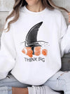 Think Big Shark Fin Clownfish Graphic T-Shirt - Funny Motivational Marine Biology Tee