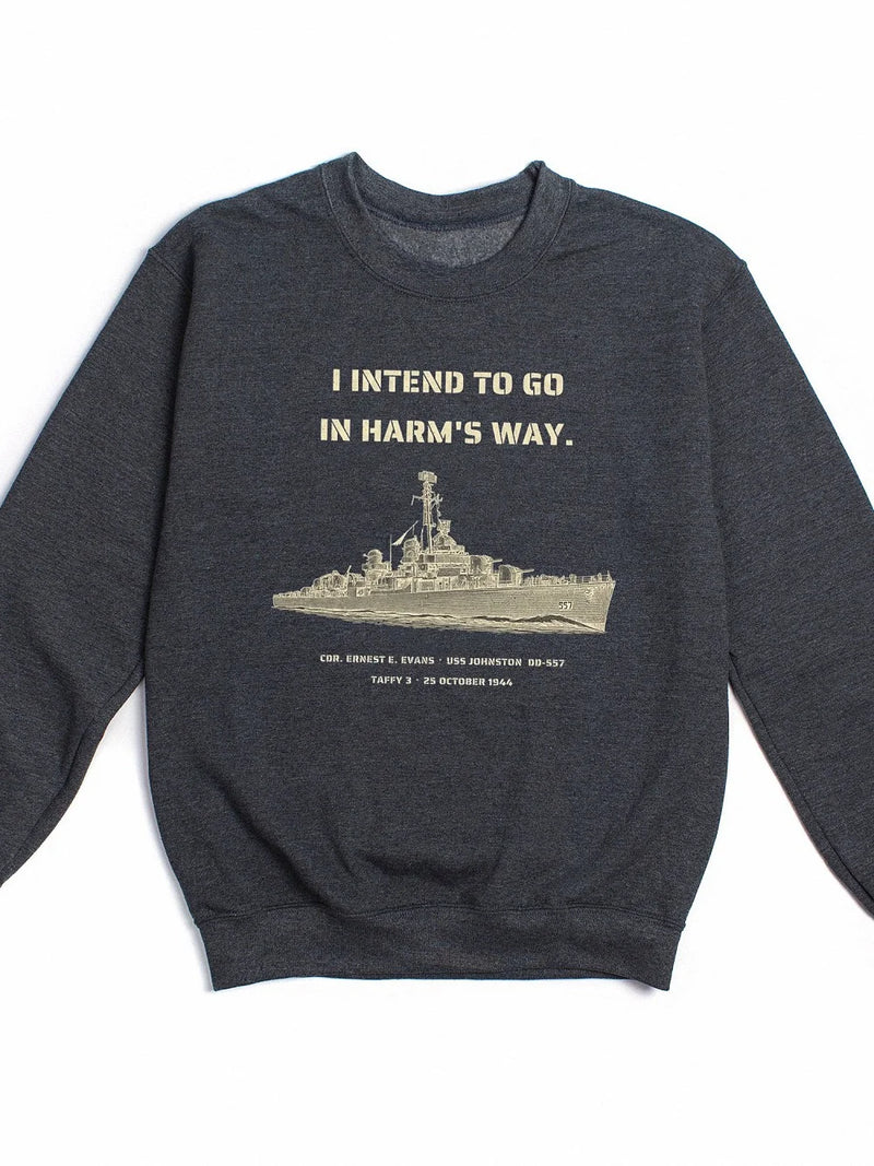 USS Johnston DD-557 Ernest E. Evans WWII Naval History Crewneck Sweatshirt