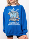 Ever Since I Was A Small Child Indoors On The Computer Funny Graphic Tee Retro Introvert Gamer T-Shirt