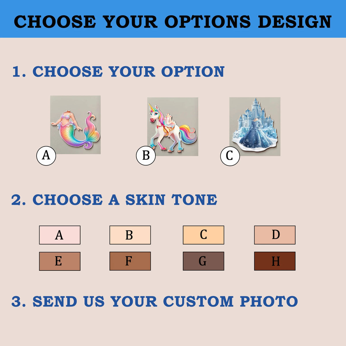 Personalized Kids Photo Fridge Magnet Custom Unicorn Mermaid Princess Character Gift