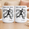 Personalized Soccer Mom Mug Custom Player Photo and Jersey Number Coffee Cup