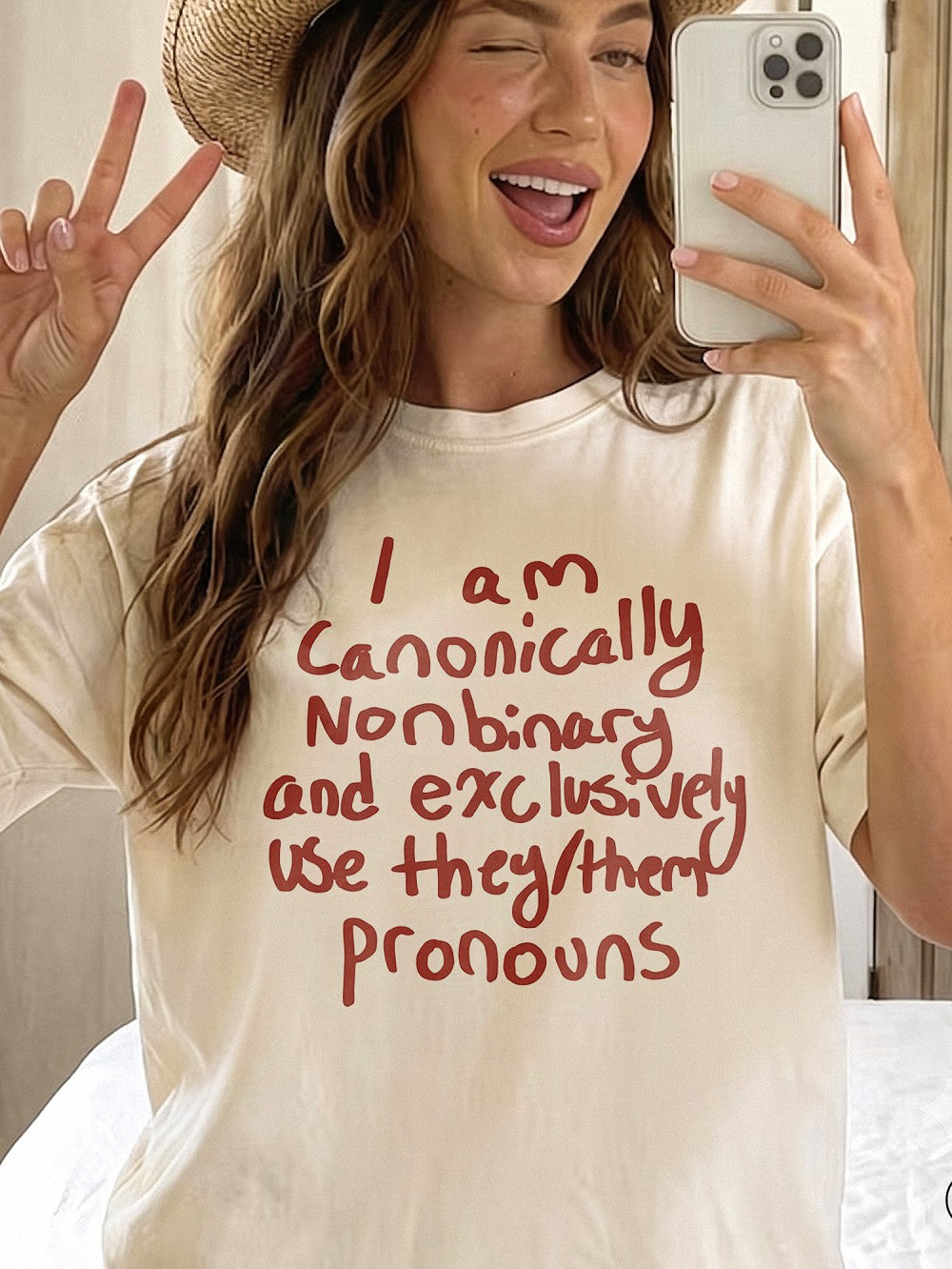 I Am Canonically Nonbinary They Them Pronouns T-Shirt and Sweatshirt Inclusive Pride Apparel