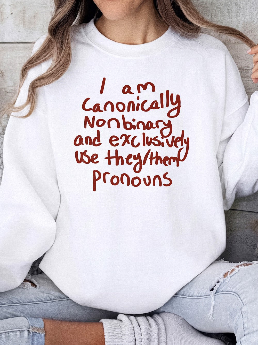 I Am Canonically Nonbinary They Them Pronouns T-Shirt and Sweatshirt Inclusive Pride Apparel
