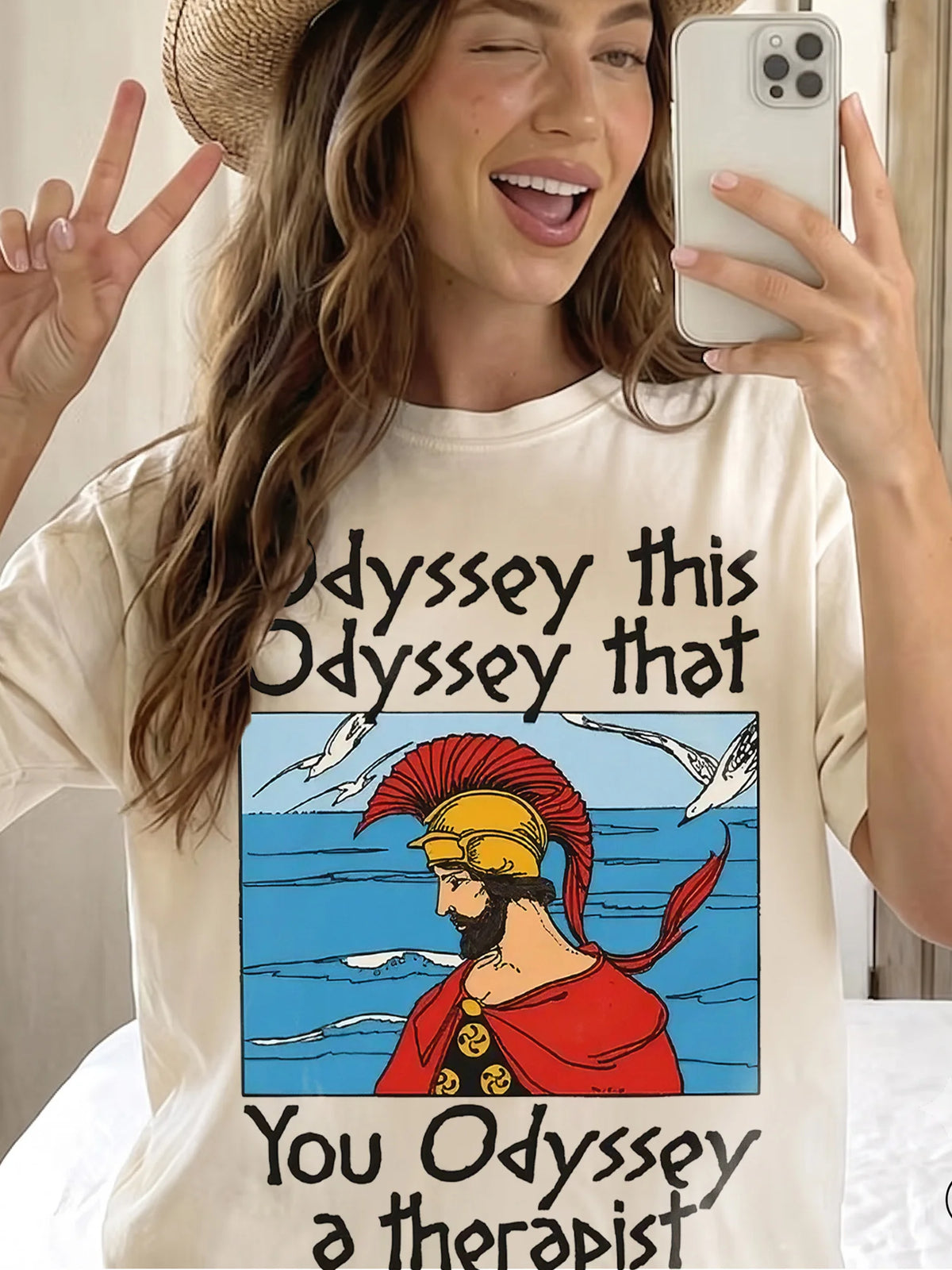 Funny Greek Mythology Graphic T-Shirt Odyssey This Odyssey That You Odyssey A Therapist Mental Health Humor Shirt