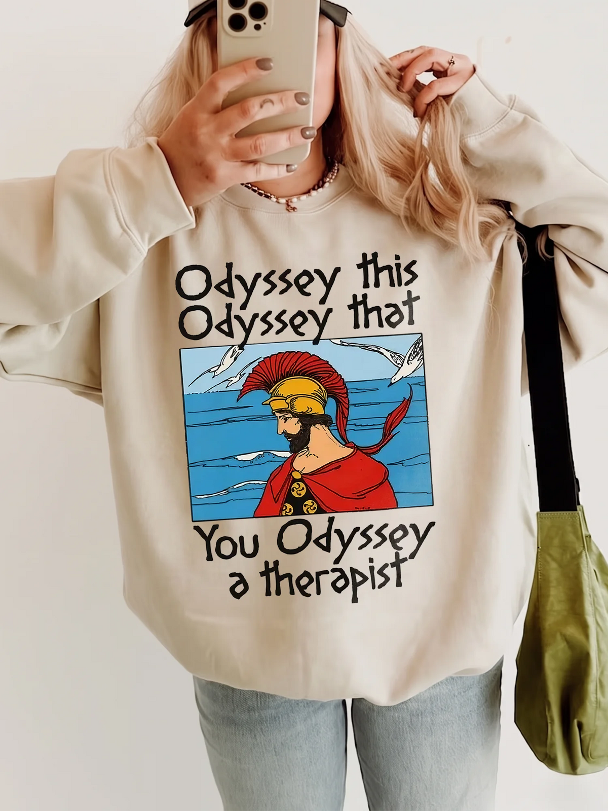 Funny Greek Mythology Graphic T-Shirt Odyssey This Odyssey That You Odyssey A Therapist Mental Health Humor Shirt