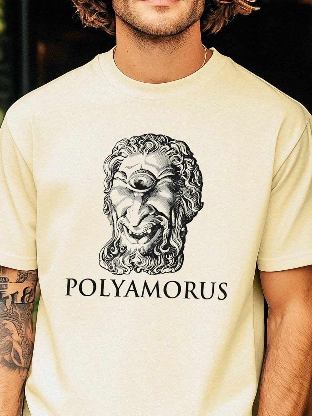 Polyamorus Cyclops Graphic Tee Vintage Greek Mythology T-Shirt