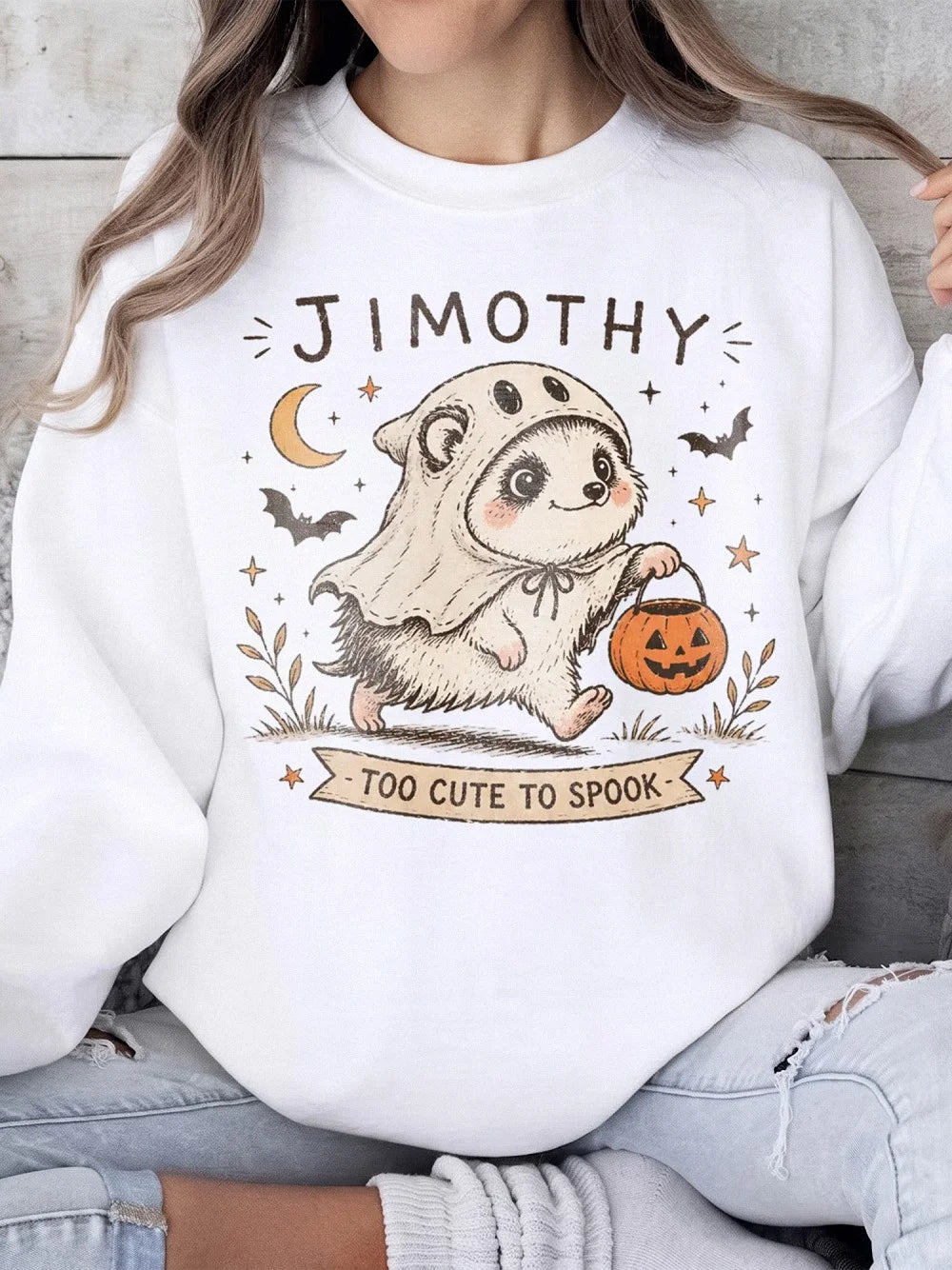 Hedgehog Ghost T-Shirt Too Cute To Spook Custom Name Halloween Tee Spooky Cute Fall Apparel
