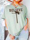 Vintage Believe Bear Utility Pole T-Shirt Funny Wildlife Graphic Tee