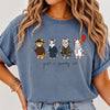Just A Spooky Cat T-Shirt Cute Horror Movie Cats Graphic Tee Halloween Spooky Season Shirt