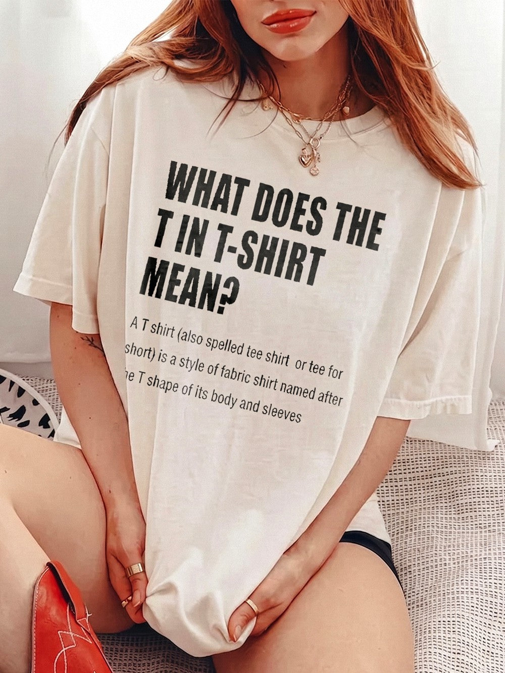 What Does The T In T-Shirt Mean Funny Definition Graphic T-Shirt