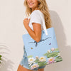Personalized Birth Month Flower Tote Bag Custom Name Floral Canvas Gift