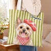 Custom Pet Portrait Tote Bag with Personalized Dog or Cat Name Gift
