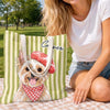 Custom Pet Portrait Tote Bag with Personalized Dog or Cat Name Gift
