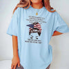 Conspiracy Theorist The Girl Who Was Right T-Shirt Funny Patriotic Messy Bun Tee