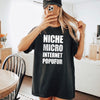 Niche Micro Internet Popufur T-Shirt Funny Social Media Meme Graphic Tee