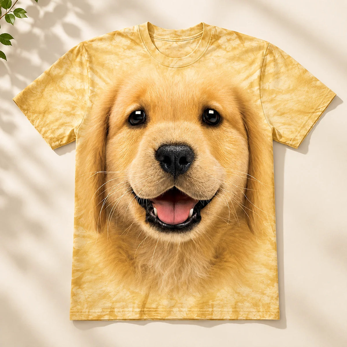 Golden Retriever Puppy Face All Over Print T-Shirt for Dog Lovers