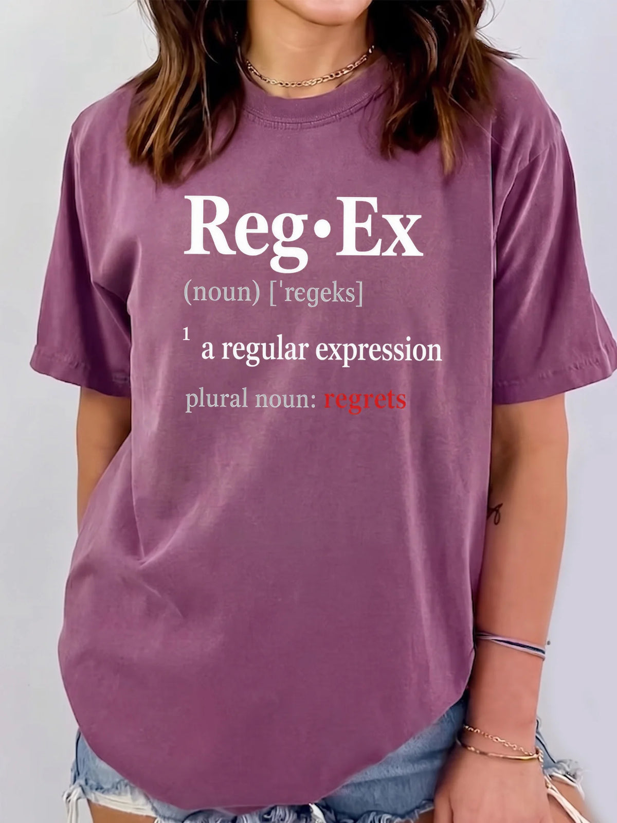 Funny Regex Dictionary Programmer Joke T-Shirt for Software Engineers