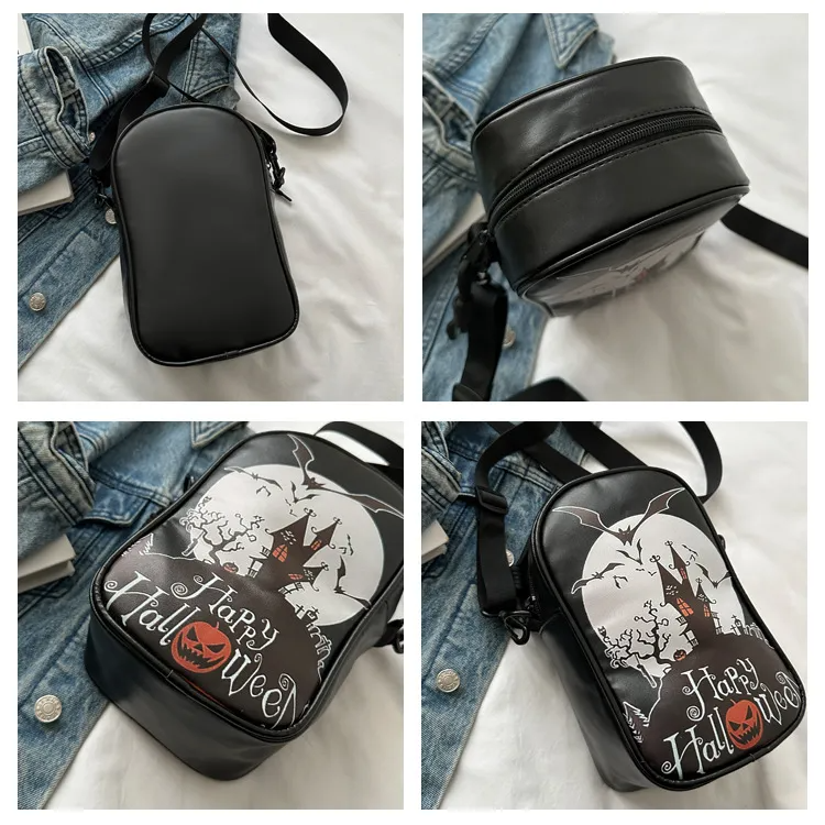 Happy Halloween Crossbody Bag Spooky Cute Pumpkin Mini Purse for Women